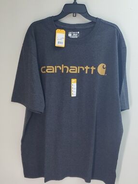 Carhartt Charcoal Short Sleeve Tee with Gold Logo
